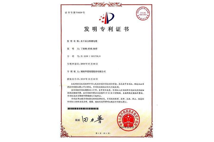 水下承力探测电缆